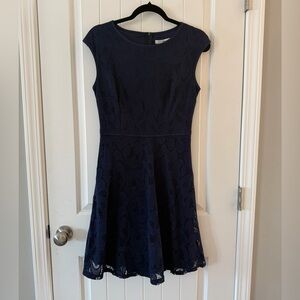 Chic Navy Blue Lace Formal Dress
